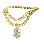 double gold money bling chain