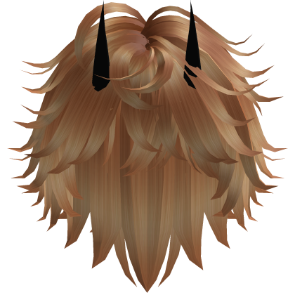 Cute Y2K emo ginger hair with horns Roblox item
