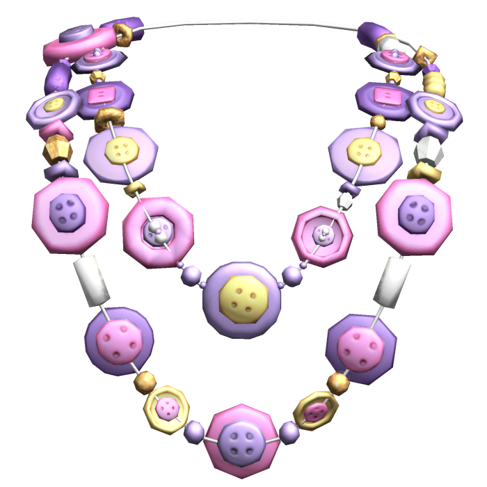 Retro Layered Button Necklace Pink Purple Yellow
