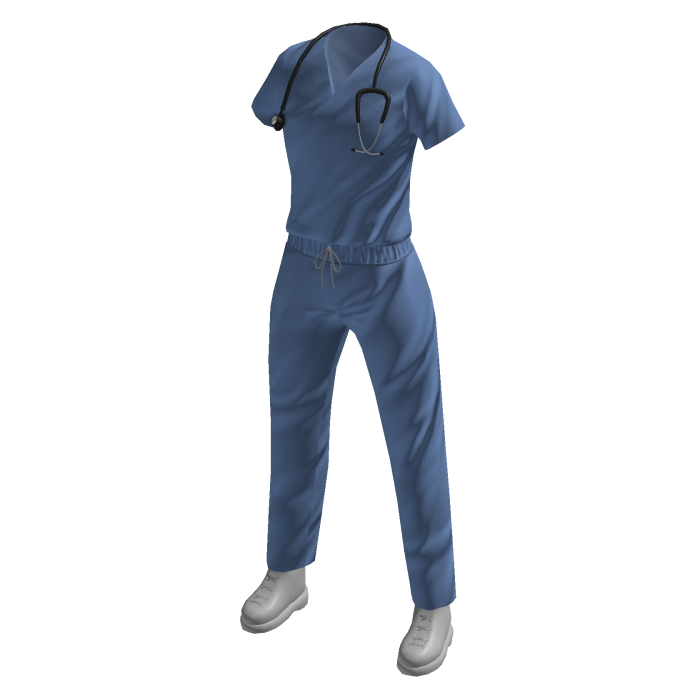 Scrub with Stethoscope (Blue)