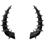 Black Steel Titan Spiked Horns
