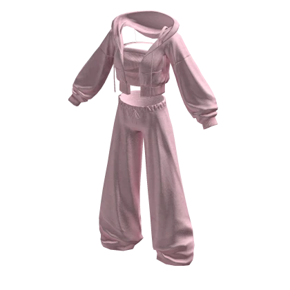 Y2K] Street Pink Hoodie & Wide Pants Set | Roblox Item - Rolimon's
