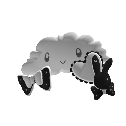 🎀 kawaii cute cloud bows bunny black white Roblox item
