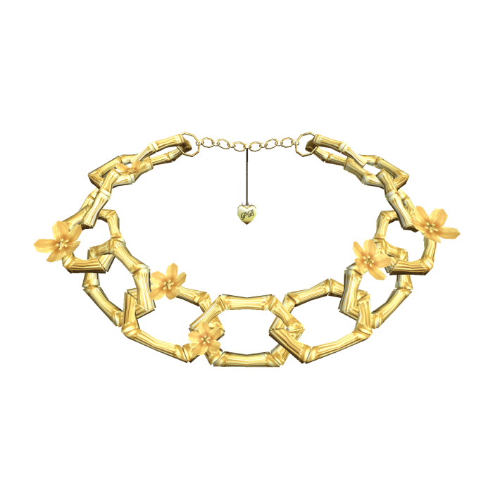 Gold Bamboo Flower Chain Necklace [3.0]