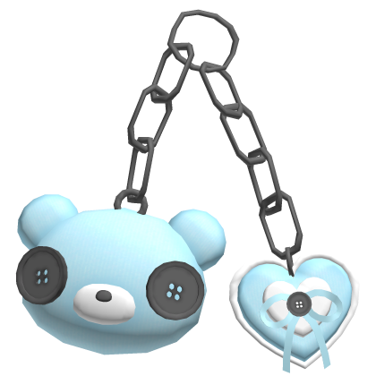 🤍 kawaii bear plushie charm keychain blue