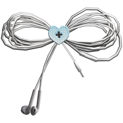 mori kei igari blue earbud bow hairclip Roblox item