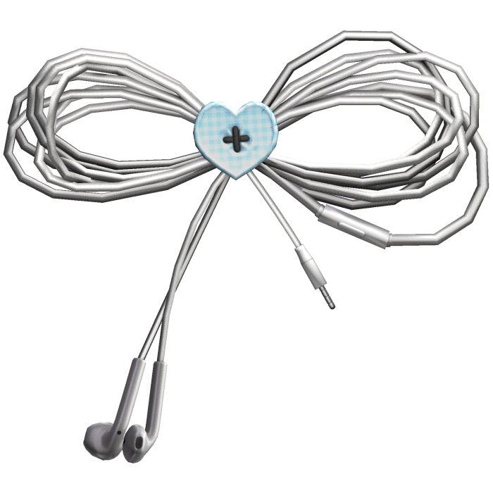 mori kei igari blue earbud bow hairclip