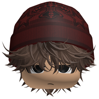 Messy Spikey Hair W/ Skater Beanie Brown V2 Roblox item