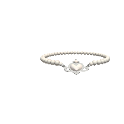 Pearly Silver Heart Necklace Roblox item