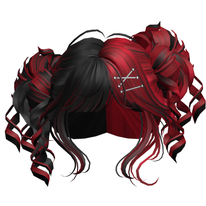 Tilted Elegant Princess Buns (Black&Red)
