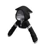 Crop Kitty Hoodie Monochrome