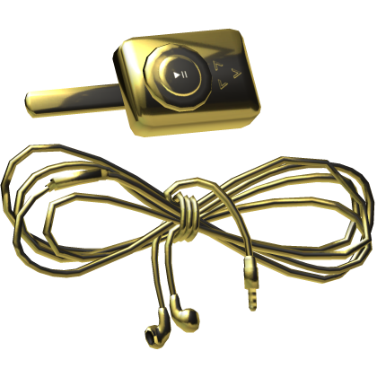 Gold Metal MP3 Player Wired Earphones Clips