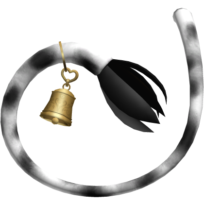 Curled Furry Cow Tail Stylized Bell | Black White Roblox item