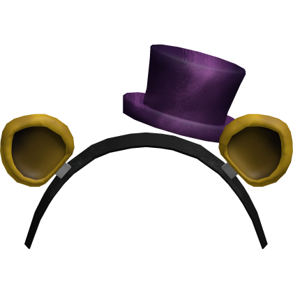 ♡ | animatronic bear golden headband purple tophat