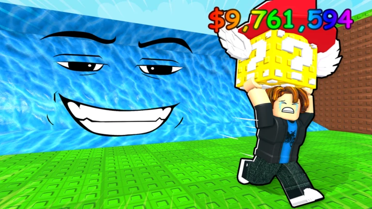 ラッキーブロックのために津波から脱出しよう!