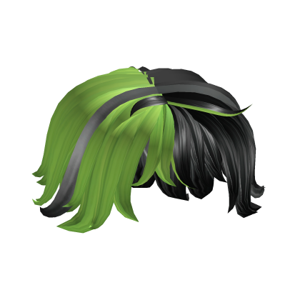 Stylized Boy Hair - Black and Green Roblox item