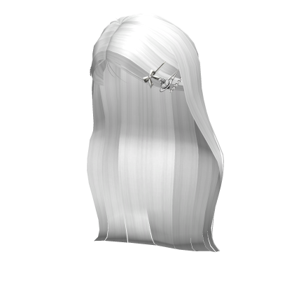 Idol Long Sidepart Hair w/ Hairclips - White Roblox item