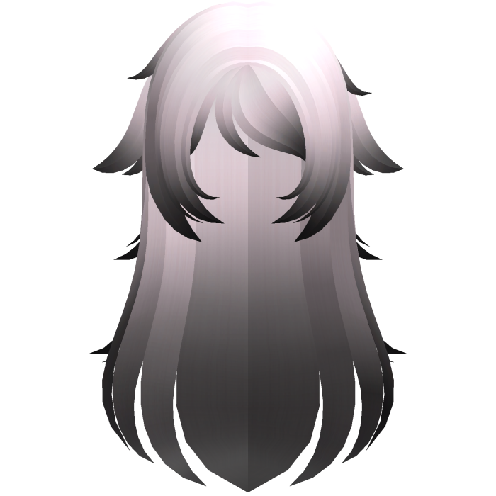 pink ombre cute neet hikikomori long messy hair