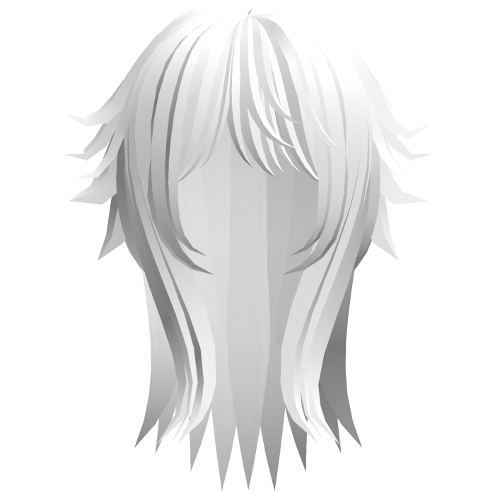 cute messy long moe hair with tufts in white