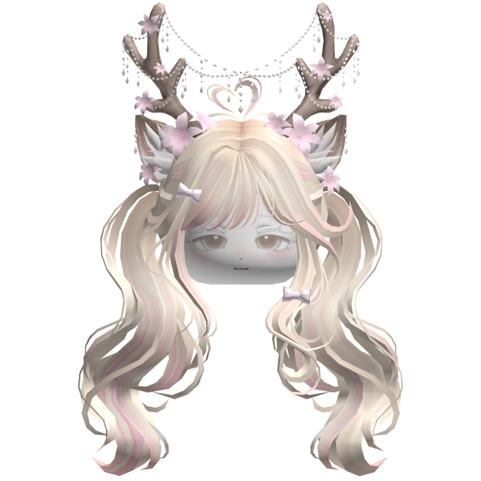 Ethereal Christmas Fairy Fawn Pigtails w/ Antlers