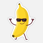 Super banane gialle con occhiali