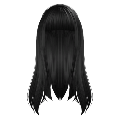 wispy long straight black moe hair  Roblox item