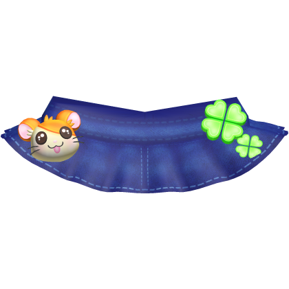 🍀 kawaii dark denim hamtaro hamster clover skirt