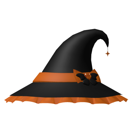 Halloween Black Witch Hat Orange