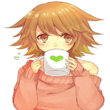 Chihiro with Tea Cup and two green hearts Roblox decal