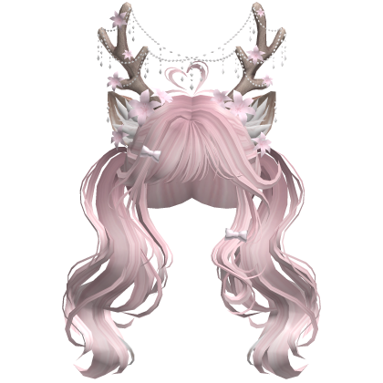 Ethereal Christmas Fairy Fawn Pigtails w/ Antlers