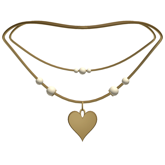 cute layered heart necklace gold