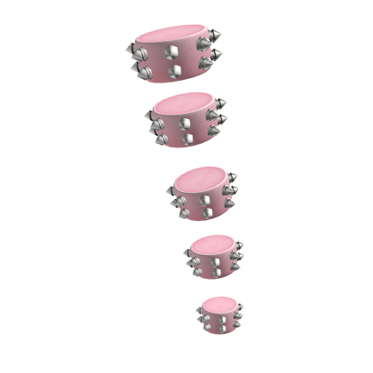 Left Leg Spikes Silver Leather Pink Cyberpunk Emo
