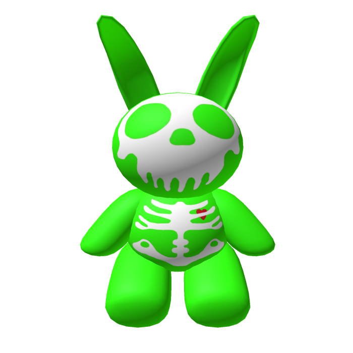 Giant Skeleton Bunny Backpack Neon Green
