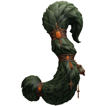 Green Fluffy Tail with Charms