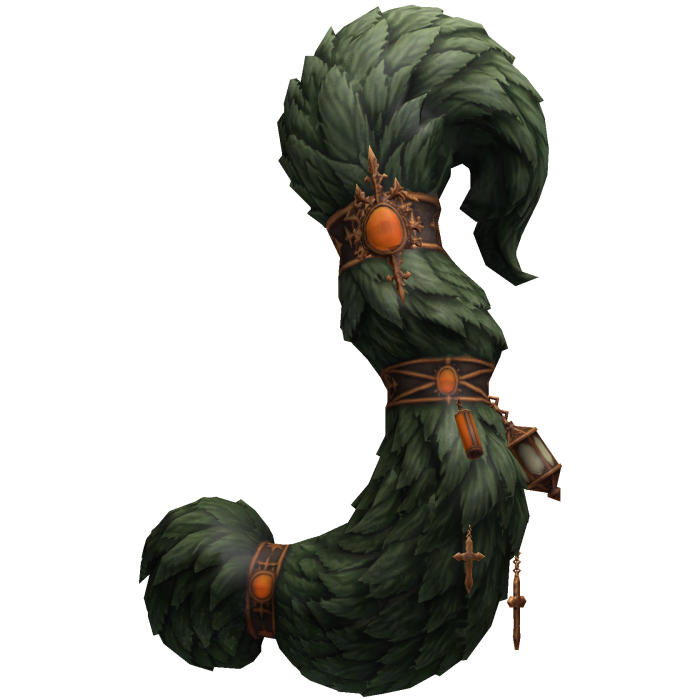 Green Fluffy Tail with Charms