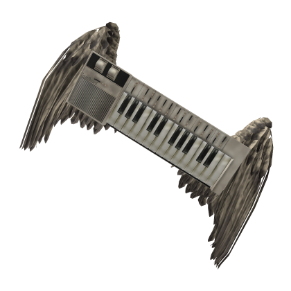 Cute Angelic Retro Vintage Piano Key Wings (White)