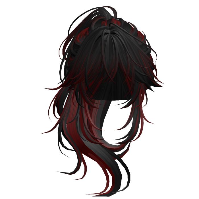 Wolfcut Anime Layered Ponytail Black&Red