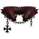 Crimson Chained Heraldic Lily Pendant Neck Fur