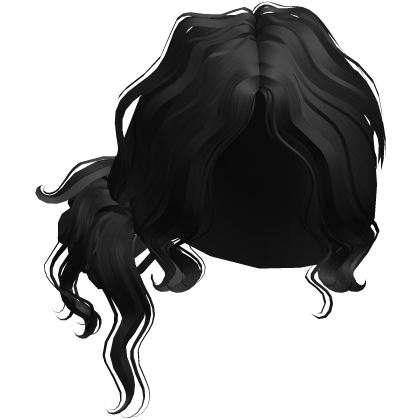 lazy wavy curly y2k half side ponytail (black) Roblox item