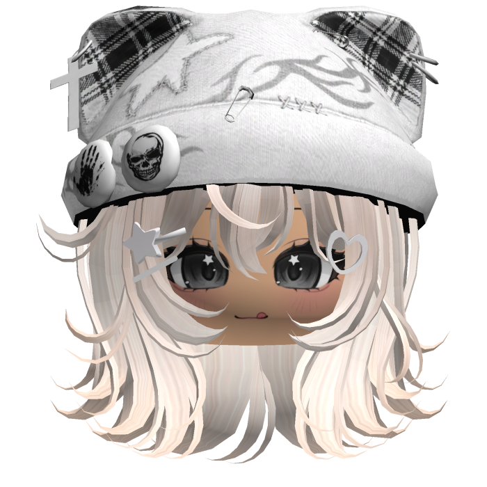Beige Streetwear Y2K Beanie Girl Hair