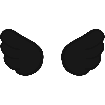 ♡ Cute Glowing Chibi Angel Wings Black