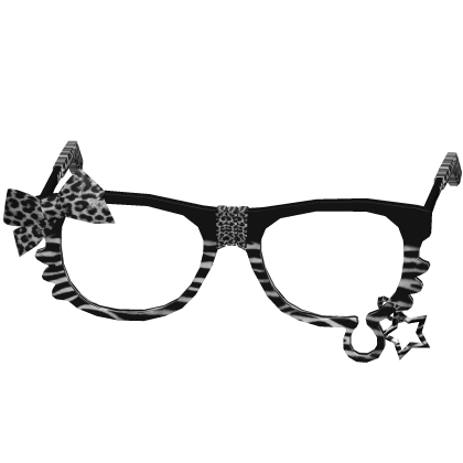 Leopard Gyaru Fur White Cat Glasses thumbnail