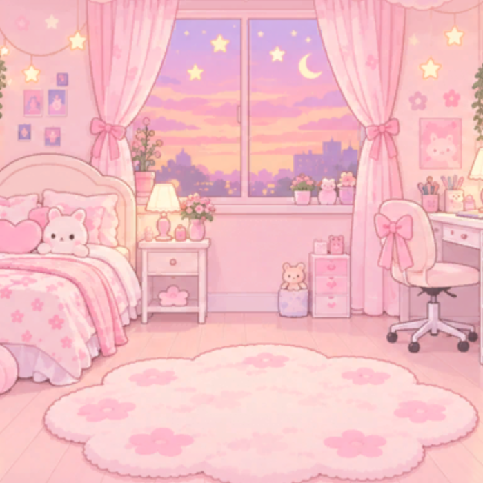 Pink Bedroom Background Cute Pastel Kawaii Girl