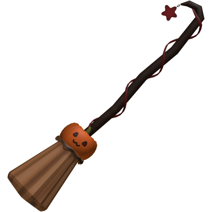 adorable halloween witch broom in red
