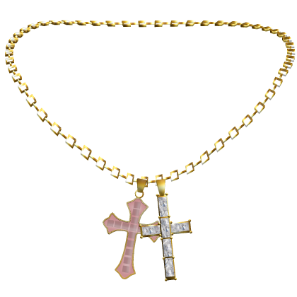 ♡ Double Cross Necklace Gold 3.0