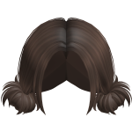 Messy low buns in Brown