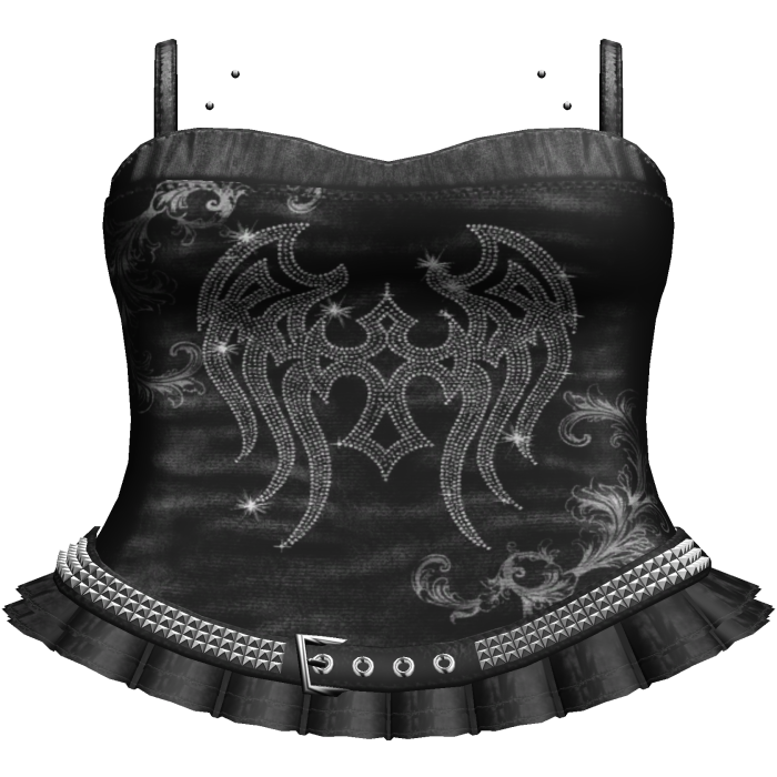Grunge Black Emo Rhinestone Dress