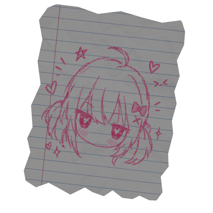 Cute anime pink drawing