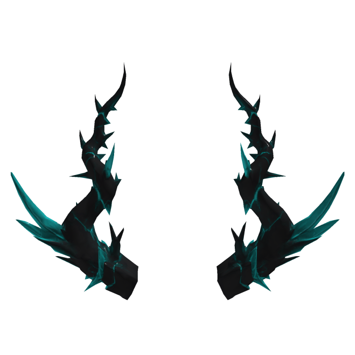 Dark Teal Crystal Demon Horns Gothic