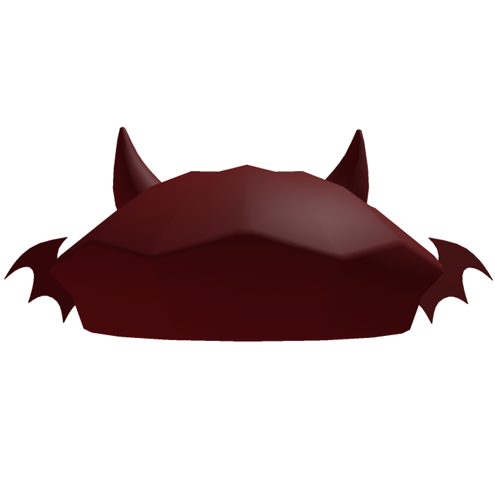 Emo Dark Red Bat Beret With Wings And Horns